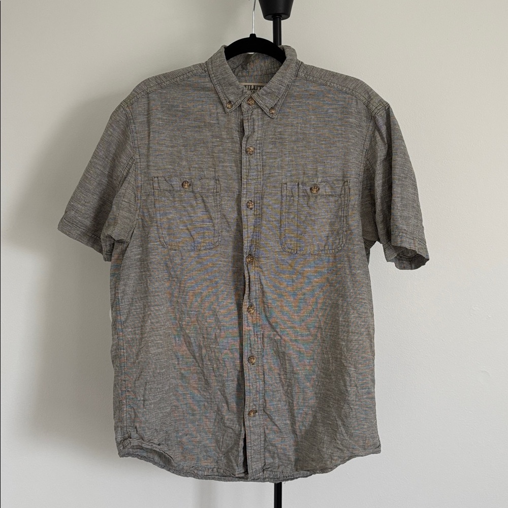 Duluth Trading Co Men's Casual Gray Button-Down Shirt
